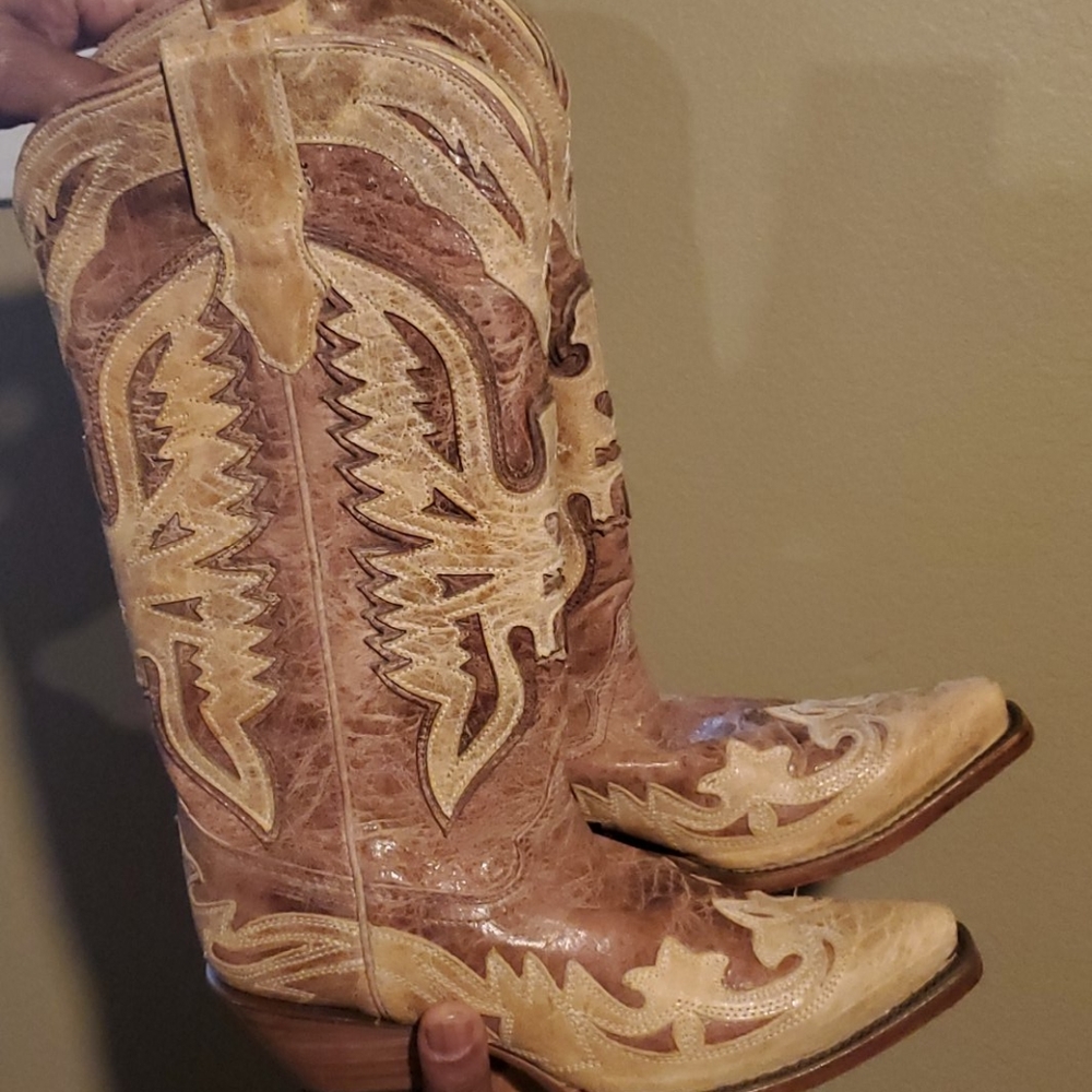 Cowboy boots 100% raw cowhide leather